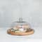 Hello Honey® 16" Round Glass Cloche with Mango Wood Base